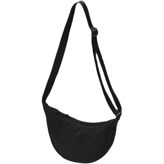 Kukuzhu Womens Crossbody Bag Y2K Purse Fairycore Messenger Bag Harajuku Aesthetic Canvas Tote Bag Preppy Shoulder Handbags (Black)