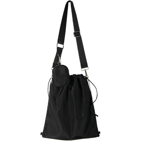 Kukuzhu Womens Drawstring Bucket Bag Designer Shoulder Crossbody Bag Fashion 2 in 1 Zip Hobo Handbags with Coin Purse