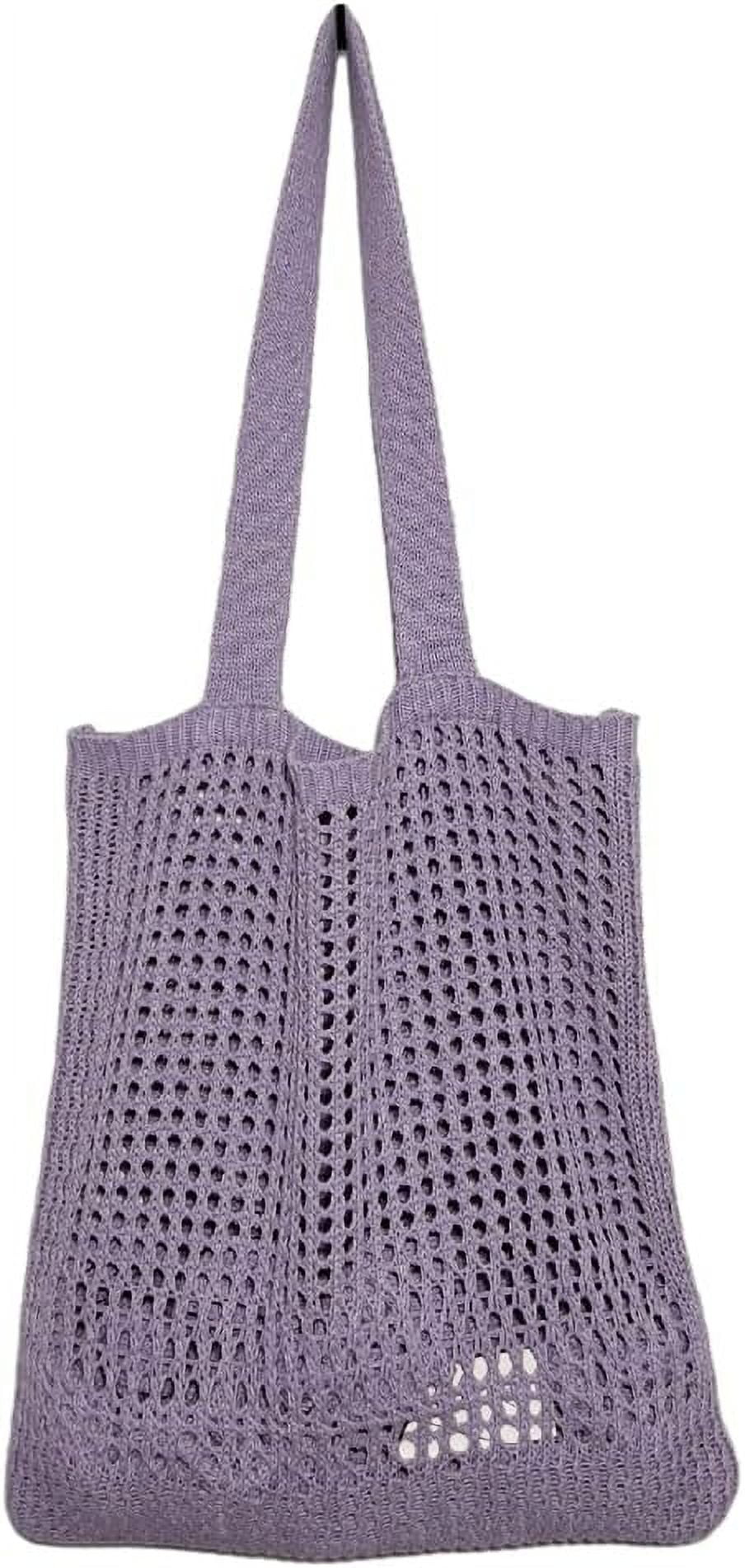 Kukuzhu Womens Large Beach Tote Bags Aesthetic Crochet Shoulder Handbags Knit Hobo bag for Travel Shopping Daily Use