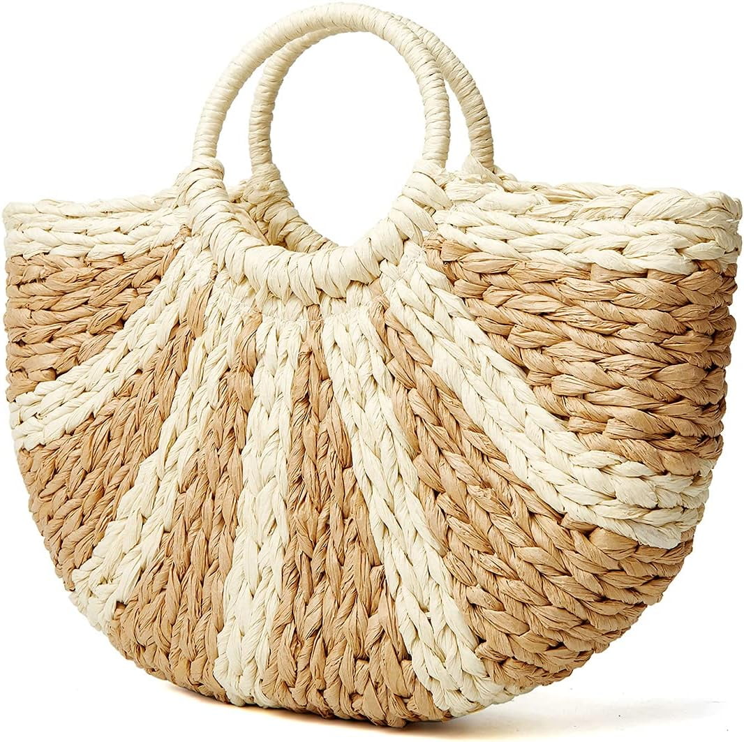 Kukuzhu Womens Large Straw Beach Tote Bag Hobo Summer Handwoven Bags ...