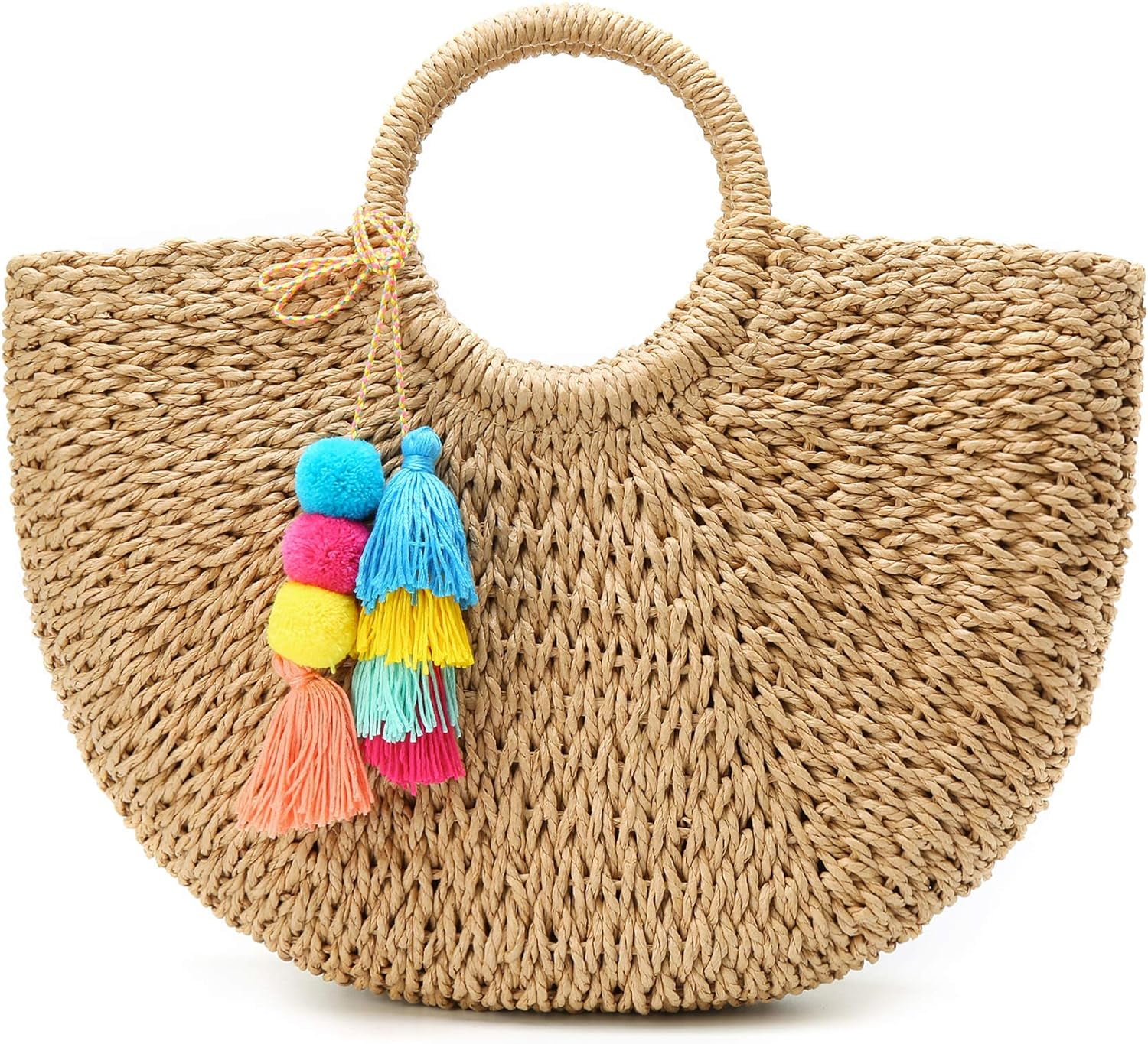 Kukuzhu Womens Large Straw Beach Tote Bag Hobo Summer Handwoven Bags ...