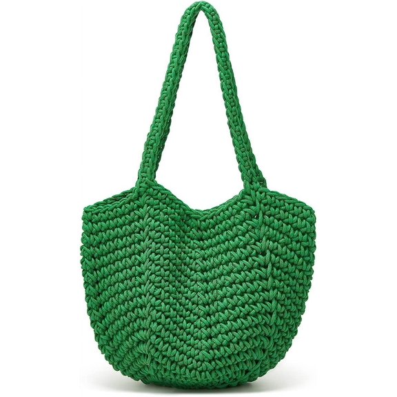 Kukuzhu Womens Shoulder Bag Crochet Handbags Hollow Knitting Tote Woven Bags Shopping Bag Tote Bag Cute Tote Purse