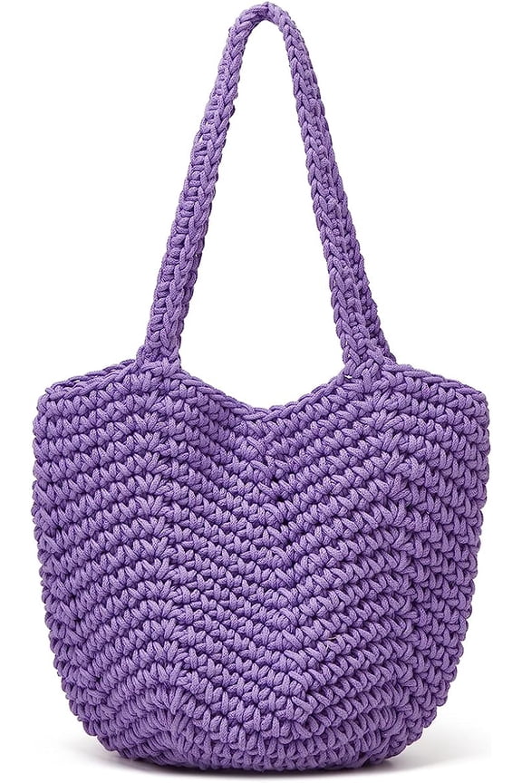 Womens Shoulder Bag Crochet Handbags Hollow Knitting Tote Woven Bags Shopping Bag Tote Bag Cute Tote Purse