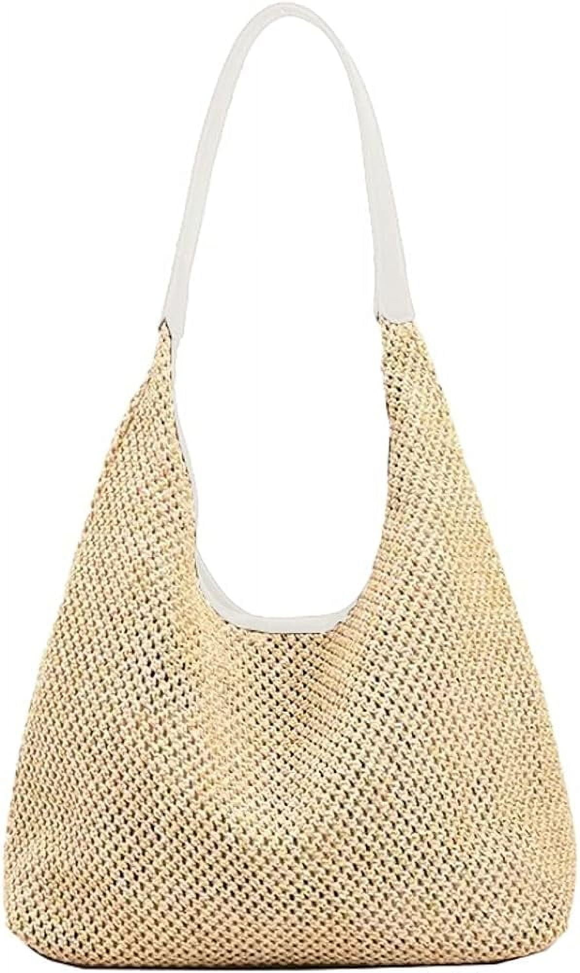 Kukuzhu Womens Straw Shoulder Bag Straw Tote Hobo Bag Large Summer ...