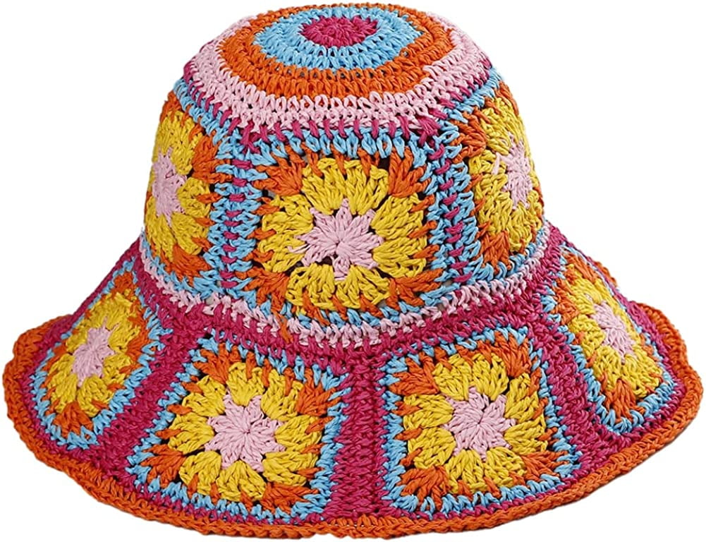 Braided Bucket Hat Womens Straw Sun Hat Woven Bucket Hat Fishing