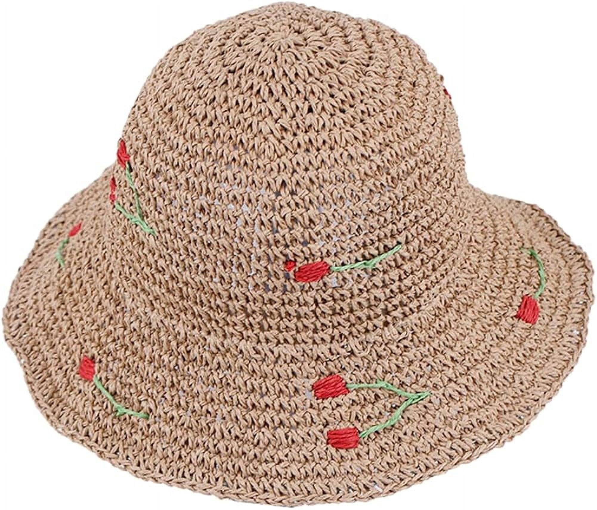 Kukuzhu Womens Straw Sun Hat Woven Bucket Hat Fishing Hat Beach Hat ...