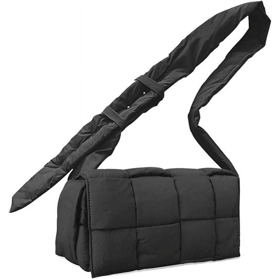 Kukuzhu Woven Bag Women Padded Designer Crossbody Bags Woven Purse Down Shoulder Bags for Women