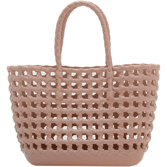 Kukuzhu Woven Jelly Bag, Rubber Tote Bag Waterproof Travel Bags for Women Washable Totes Handbag for Sports Beach Pool