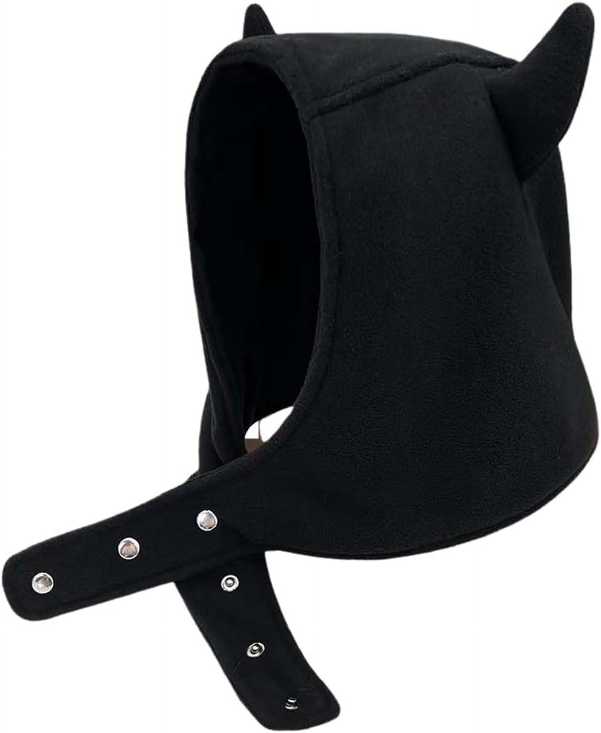 Kukuzhu Y2K Balaclava Hat for Women Men Devils Horn Winter Fleece