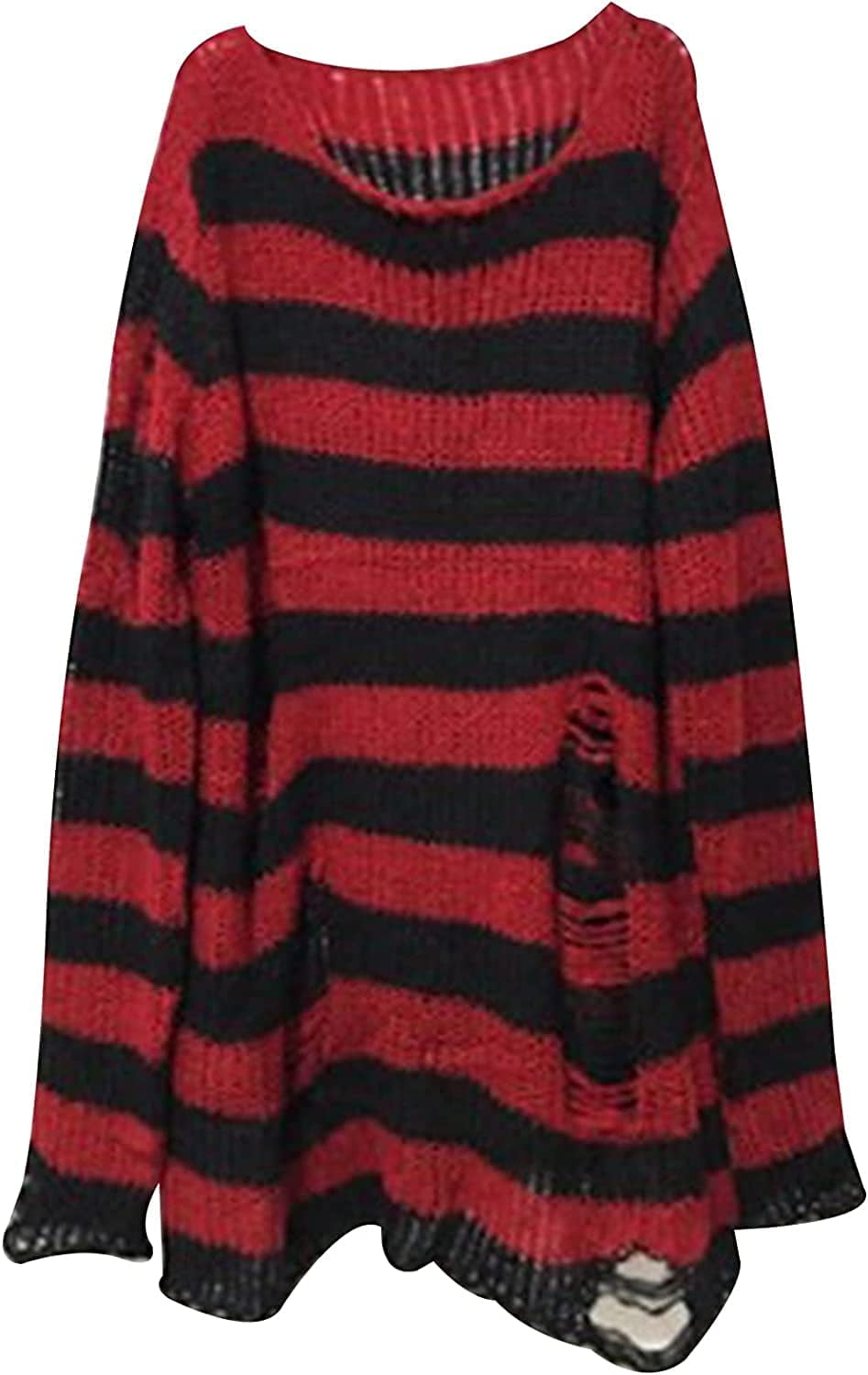 CAREFORM Y2K Oversized Goth Punk Ripped Striped Long Sleeve Pullover Sweater Fairy Grunge Distressed Emo Streetwear Tops Clothes - Walmart.com CAREFORM Y2K Oversized Goth Punk Ripped Striped Long Sleeve Pullover Sweater Fairy Grunge Distressed Emo Streetwear Tops Clothes - Walmart.com