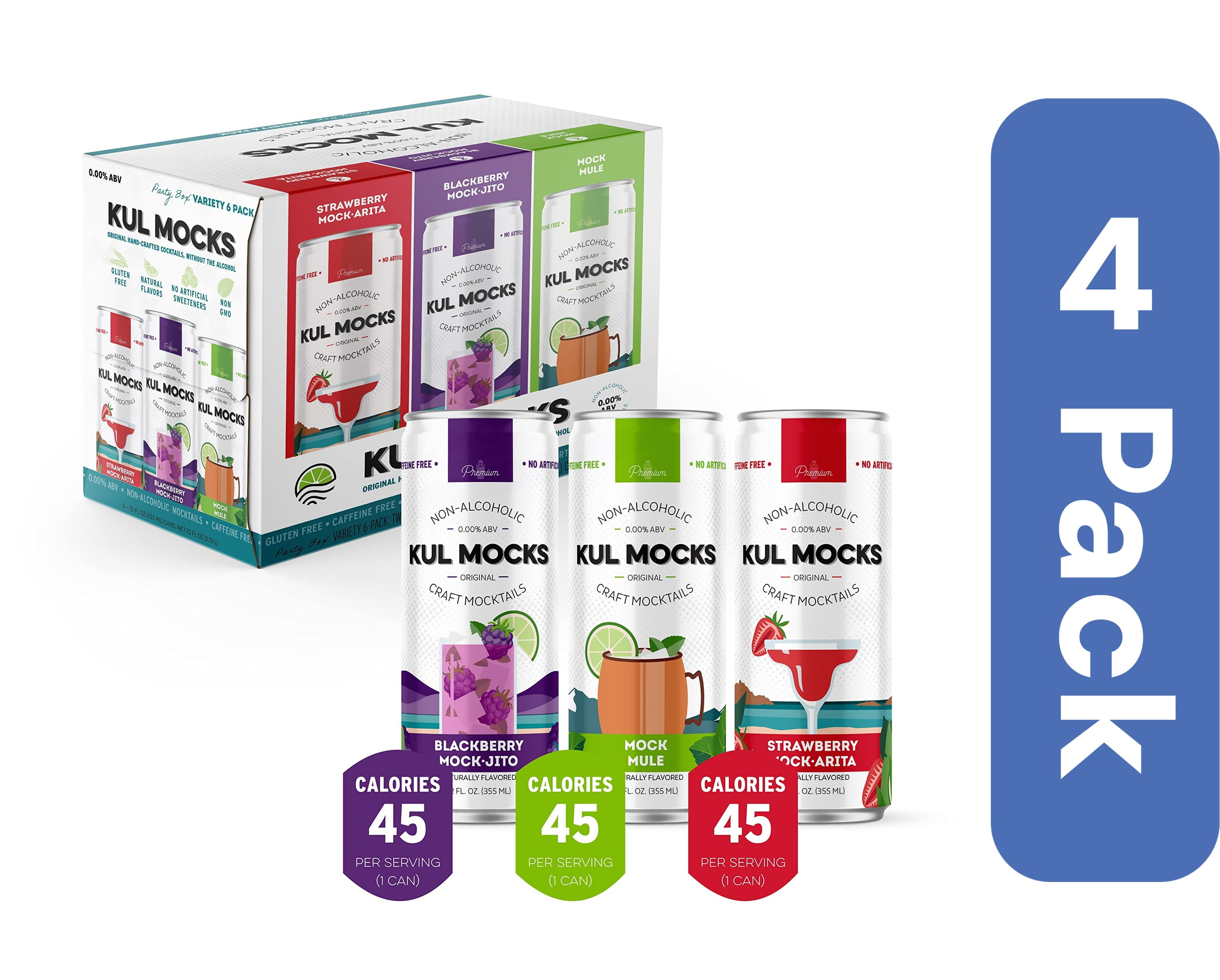 Kul Mocks Cocktail Non-Alcoholic Ready to Drink Party 6-Pack 72 fl