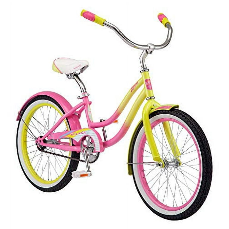 Pink and store yellow bike