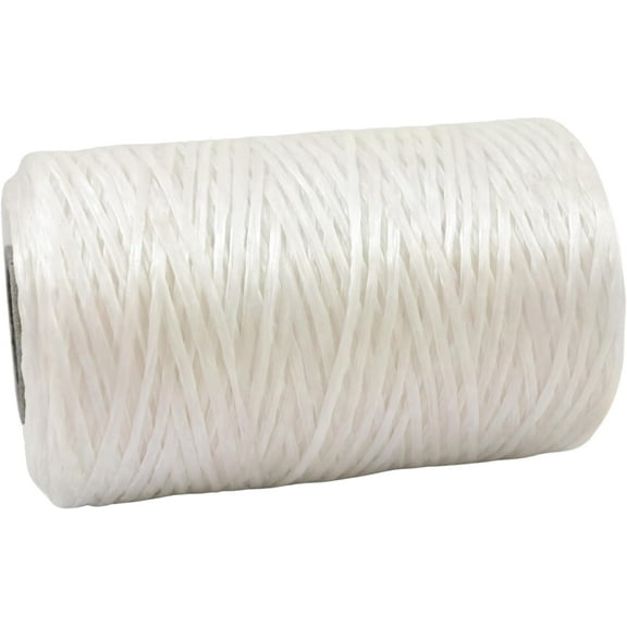 Kulay Artificial Deer Sinew White Waxed Flat Polyester Thread for Beading, Leather, Tie-dye Crafts and Sewing, White Sinue (5-Ply, 300 Yards or 900 Feet)