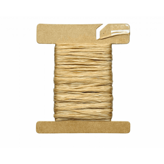 Kulay Natural Bobbin Artificial Deer Sinew Waxed Flat Poly Thread, 20 Yards, 5 Ply, 70 LB Test