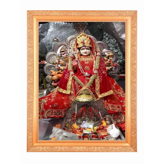 Kuldevi Devsar Mata Alluring Art Digital Print Photo In Wallhanging Artwork Frame {11 x 14 Inches} OR {27.94 X 35.56 Cm's} Religious Gifting