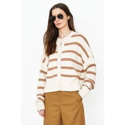 Kule CREAM/TOFFEE Womens The Edith Wool Cardigan Sweater, US Small