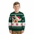 thumbnail image 1 of Kuleyang Little Boys Girls Christmas Elk Sweaters Xmas Winter Cute Knit Cartoon Prints Unisex Top Clothes Green 5 Years, 1 of 9
