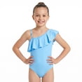 thumbnail image 1 of Girls One Piece Swimsuit with Detachable Skirt Elegant Ruffled Swimwear Removable Pads with Adjustable Straps Kids Bathing Suit for Ages 7-8Y, 1 of 9