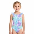 thumbnail image 1 of Mermaid Scale Print One Piece Swimwear Cosplay Bathing Suits Cute Kids Princess Beach Swimsuit for Kids Girls 7-8 Years, 1 of 11