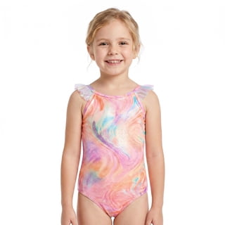 Girls One Piece Mermaid Scale Print Swimwear Bikini Colorful Bathing Suits Cute Princess Beach Swimsuit for Kids Girls 5T