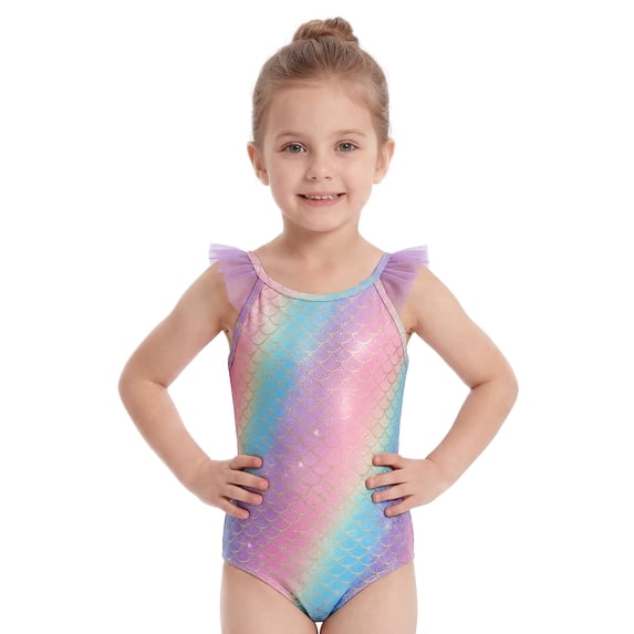 Girls Mermaid One Piece Swimwear Bikini Bathing Suits Cute Kids Cosplay Beach Swimsuit Size 3T