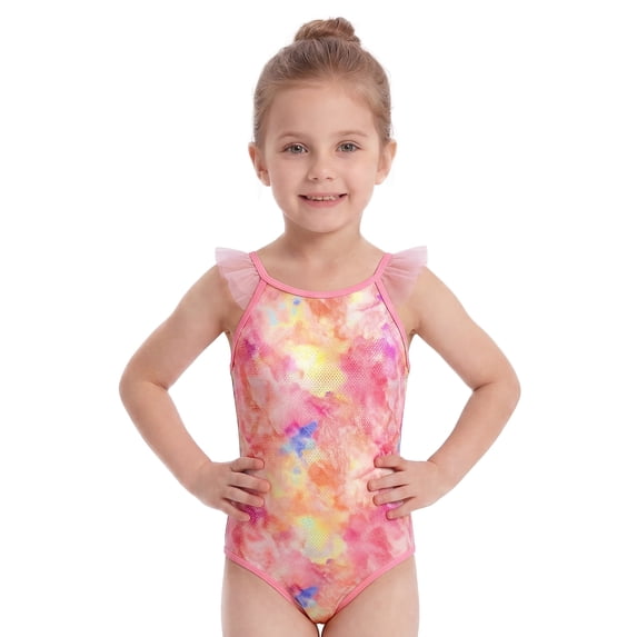 One Piece Mermaid Scale Print Swimwear Bikini Colorful Bathing Suits Cute Princess Beach Swimsuit Size 6T