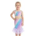 thumbnail image 1 of Girls Swimsuits 3PCs Mermaid Bikini Set Fish Tail Skirt Ruffled Bathing Suit Cosplay Swimwear for Kids Sizes 3-8, 1 of 9