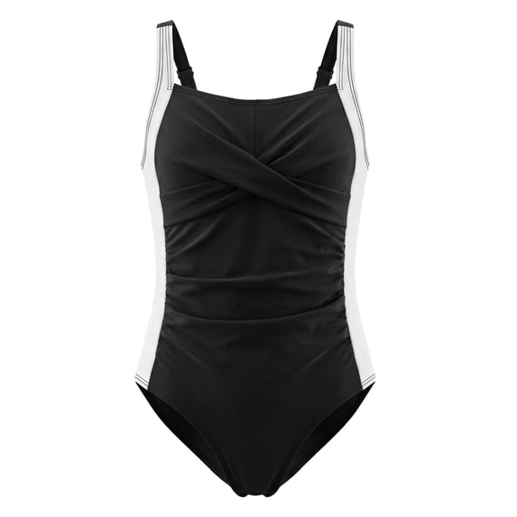 Girls One-Piece Block Color Bathing Suit Crisscross Back Swimwear Sleeveless Swimsuit for Girls Ages 13-14 Years