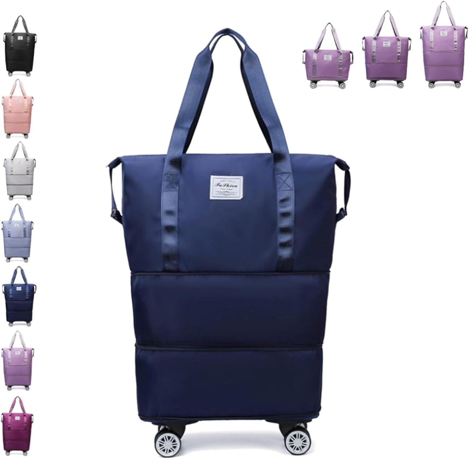 Kulken Travel Bag with Wheels, 2025 New Large Capacity Travel Bag - Universal Wheel Removable, Expandable Foldable,Weekend Bag for Travel, Rolling with Wheels