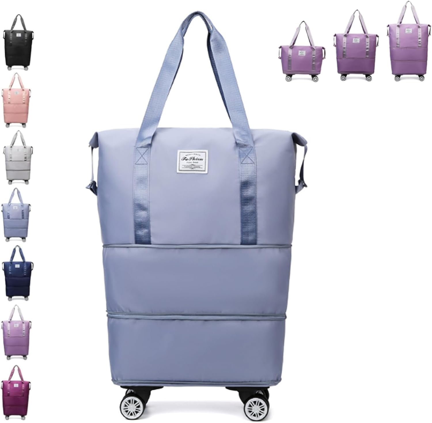 Kulken Travel Bag with Wheels, 2025 New Large Capacity Travel Bag - Universal Wheel Removable, Expandable Foldable,Weekend Bag for Travel, Rolling with Wheels