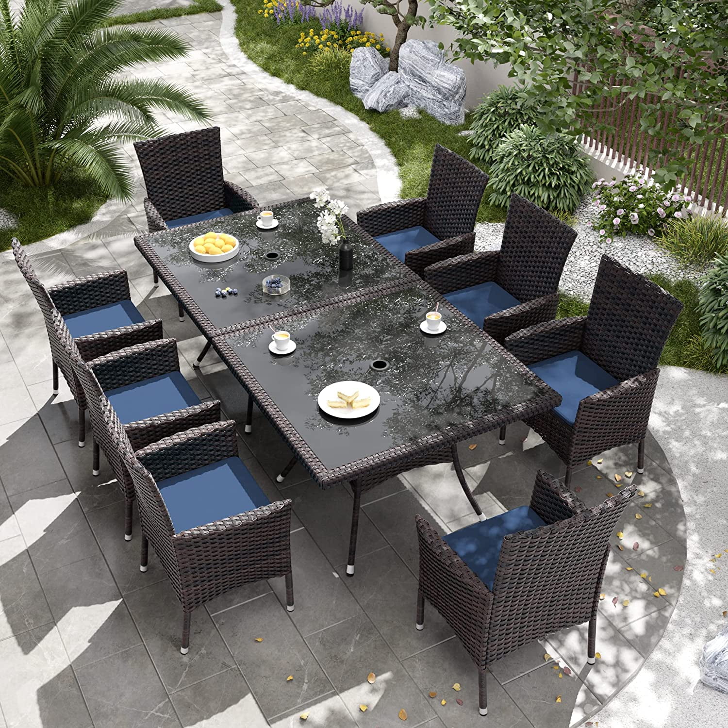 10 seater rattan dining set discount