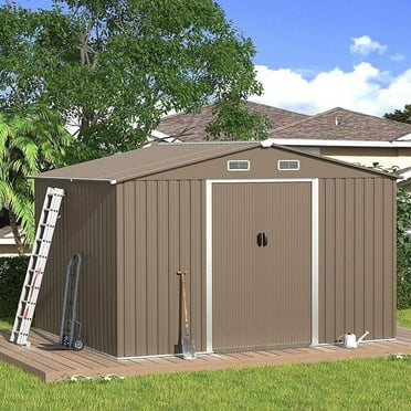 Kullavik 10'X8' Outdoor Metal Storage Shed,Heavy-Duty Metal Shed Kit with Double Doorknobs and Air Vents Waterproof Sheds Cabinet for Patio and Outside Storage