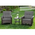thumbnail image 1 of Kullavik 3 Pieces Patio Swivel Rocker Wicker Chairs-Outdoor Swivel Rocking Chairs with 1 Rattan Coffee Table&2 Grey Thickened Cushions Outdoor Furniture Conversation Sets for Patio Garden - Grey, 1 of 9