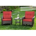 thumbnail image 1 of Kullavik 3 Pieces Patio Swivel Rocker Wicker Chairs-Outdoor Swivel Rocking Chairs with 1 Rattan Coffee Table&2 Grey Thickened Cushions Outdoor Furniture Conversation Sets for Patio Garden - Red, 1 of 9
