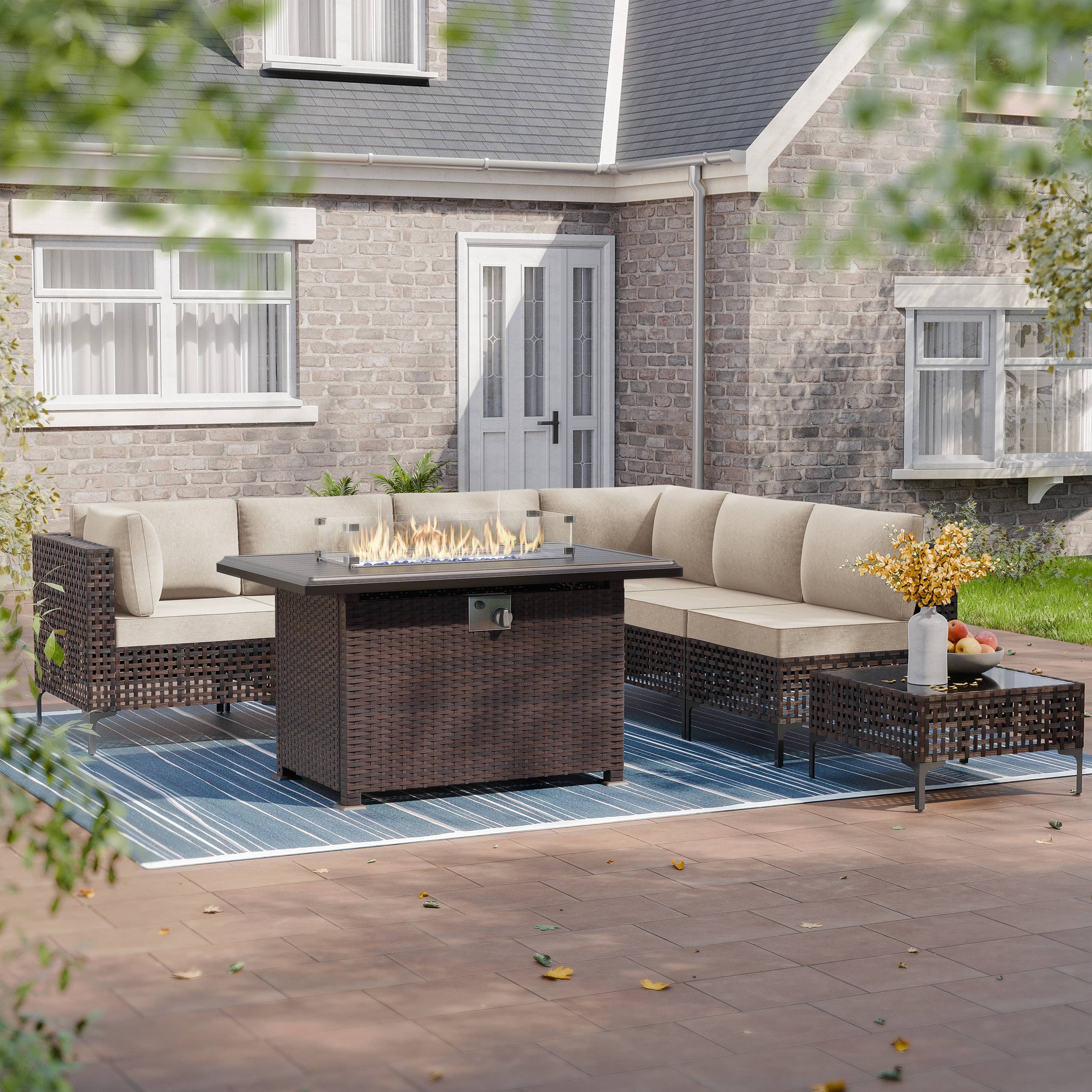 Kullavik 8 Pieces Patio Furniture Set