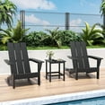thumbnail image 1 of Kullavik Adirondack Chair 3 Piece Set With Table, Heavy All-Weather HDPE.Outdoor Lounge Chair for Patio Deck Garden, Backyard Deck& Lawn Furniture - Looks Exactly Like Real Wood-Black, 1 of 8