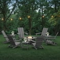 thumbnail image 1 of Kullavik All-Weather HDPE Adirondack Chairs with Smokeless Fire Pit - Set of 6 Patio Chairs，Easy Assembly, Heavy Durable Outdoor Chair for Backyard, Garden, Pool Deck，Beach，Grey, 1 of 9