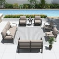 thumbnail image 1 of Kullavik Aluminum Patio Furniture Set with 2 Swivel Rocking Sofas 9-seat Metal Outdoor Furniture Patio Conversation Set w/5.1" Cushions for Patio, Backyard, Poolside-Sand, 1 of 7