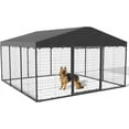 Kullavik Large Outdoor Dog Kennel,Heavy Duty Dog Cage with Roof