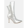 thumbnail image 1 of Kultrus Croco Stiletto Heel Mid-Calf Boots, 1 of 10