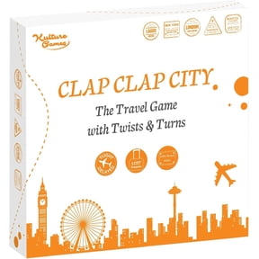 Kulture Games Clap Clap City - The Travel Game with Twists and Turns - Learn About The World - Family Game for Teens and Adults - Bluffing, Strategy, Educational, Fun Card Game