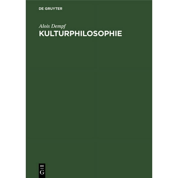 Kulturphilosophie, (Hardcover)