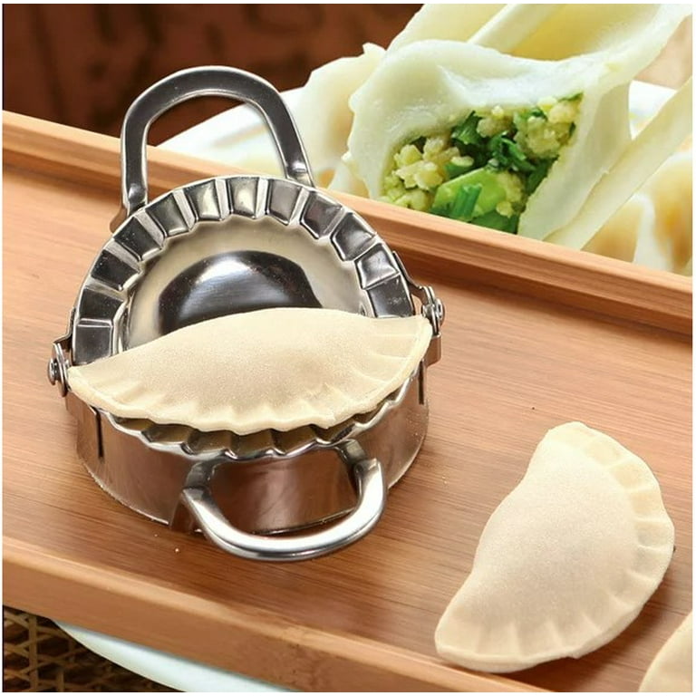 Kuluzego 3.74 Inches Stainless Steel Dumpling Maker Dough Cutter Ravioli  Empanada Press Mold Pierogi Wrapper Pastry Tools Large 