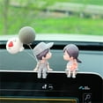 thumbnail image 1 of " Kuluzego Couple Cute Ornaments,Bobbleheads Couple Figure Figurines Balloon Ornaments for Car Dashboard,Car Interior Dashboard Decoration Accessories for Women Girls Gifts", 1 of 2