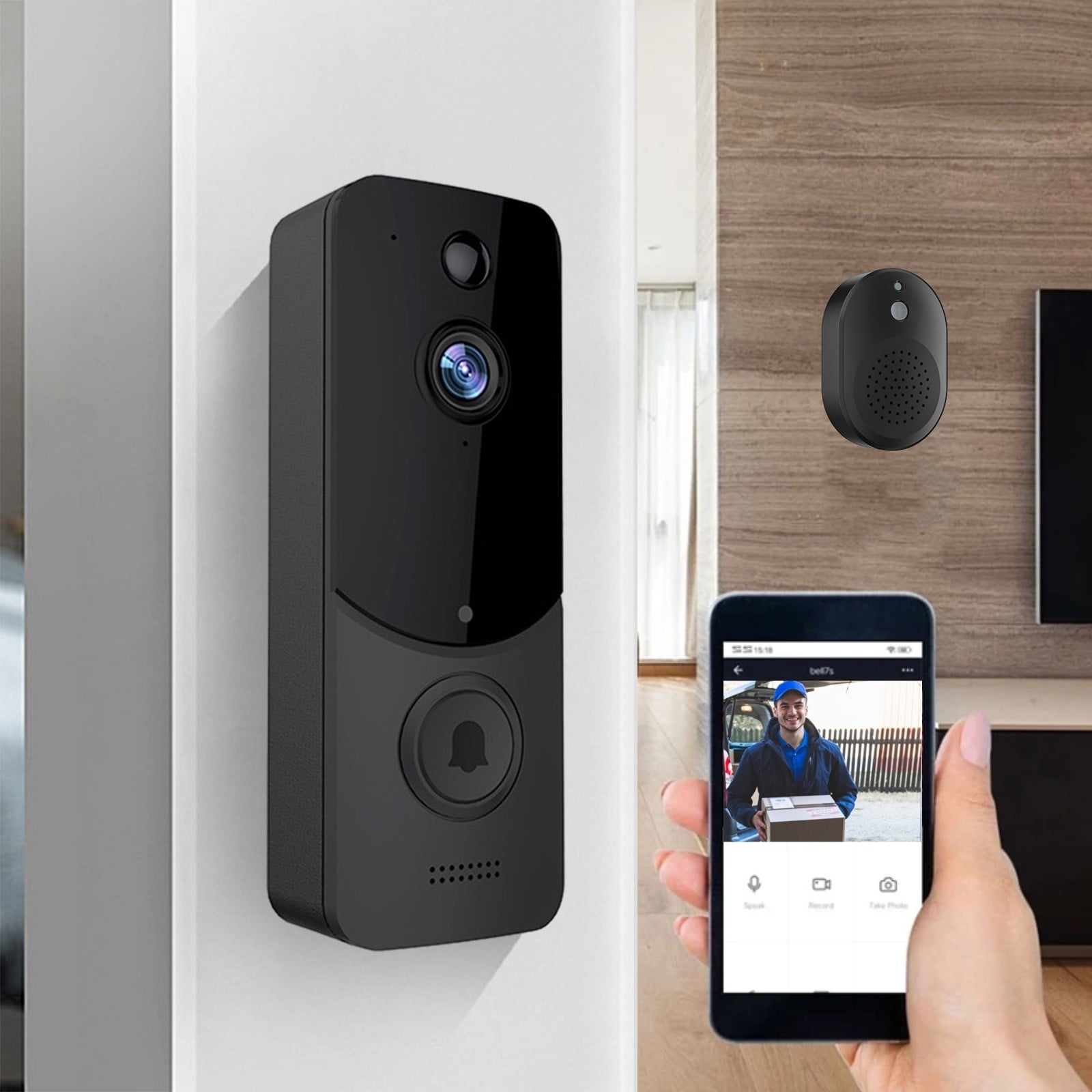 Kuluzego Wireless Visual Doorbell Night Vision HD TwoWay Audio