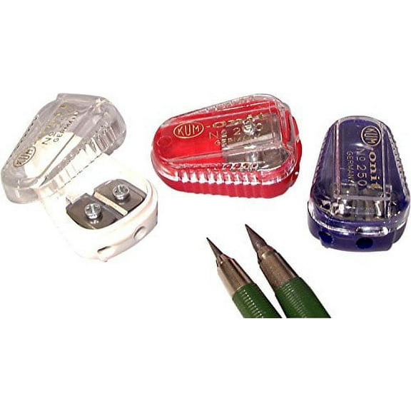 Kum 105.11.21 Polystyrene Lead Pointer 2-Hole Pencil Sharpeners with Containe...
