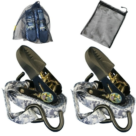 Kuma 1" x 10' Digital Camo Ratchet Tie-Down Straps, 400lbs. WLL, 2-Pack