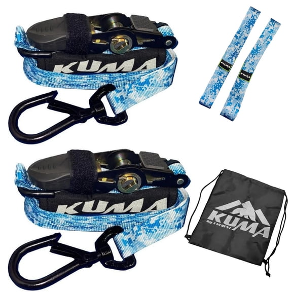 Kuma 1" x 12' Camo Tie-down Ratchet Strap 500 lbs WLL 2 Pack