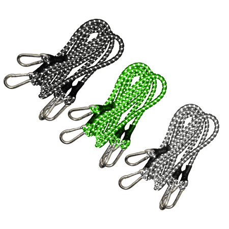 6PK 2x18", 2x30", 2x48" carabiner round bungee with reflective lines multi-color High elasticity Bungee cord-Multiple use- Perfect for Camping Cargo tie down