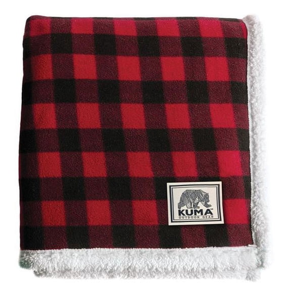 Kuma Outdoor Gear 9120.0418 60 x 70 in. Lumberjack Sherpa Throw, Red Plaid